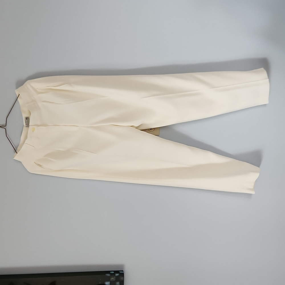 Liz Claiborne ,ivory colored high waisted  trousers ,size  8